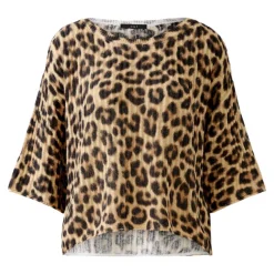 OUI 91877 Jumper in Light Brown/Black