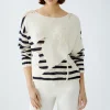 OUI 91958 Jumper in White Blue