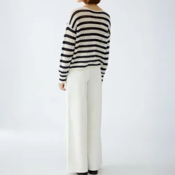 OUI 91958 Jumper in White Blue