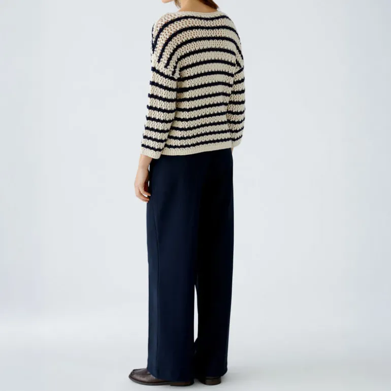OUI 91959 Jumper in White Blue