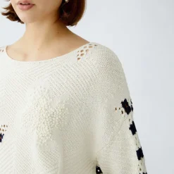 OUI 91958 Jumper in White Blue