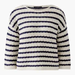 OUI 91959 Jumper in White Blue