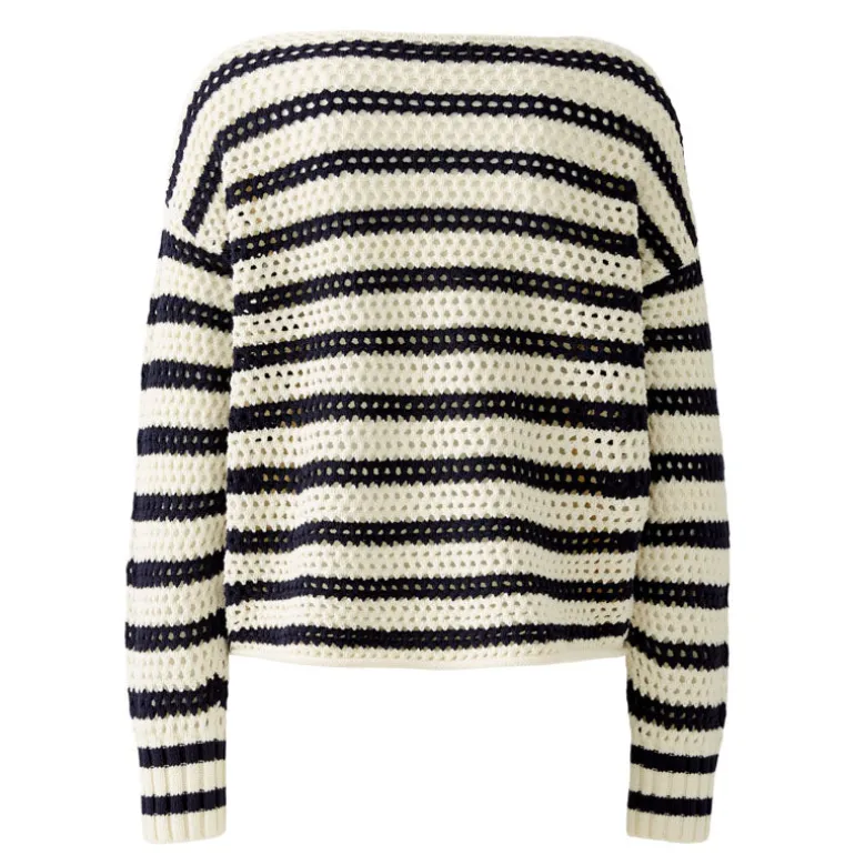 OUI 91958 Jumper in White Blue