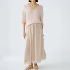 OUI 92422 Maxi Skirt in Rose Copper