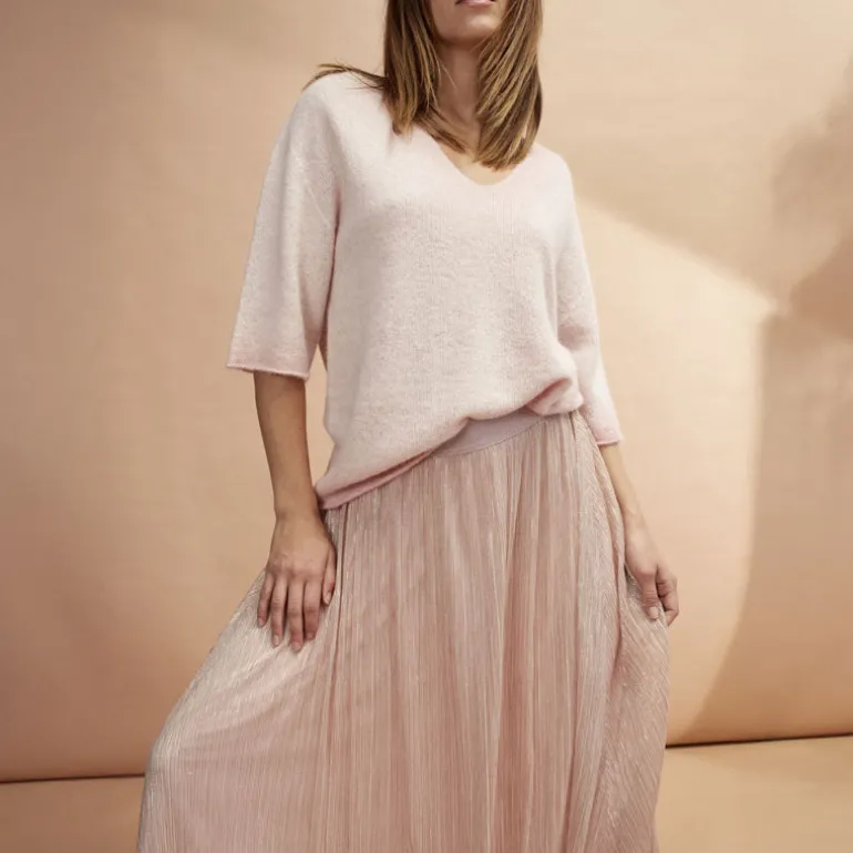 OUI 92422 Maxi Skirt in Rose Copper