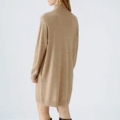 Oui Turtleneck Knitted Dress in Beige Melange
