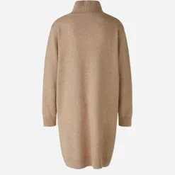 Oui Turtleneck Knitted Dress in Beige Melange