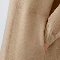 Oui Turtleneck Knitted Dress in Beige Melange