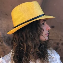 Paper Fedora Hat in Sunflower | Collen & Clare