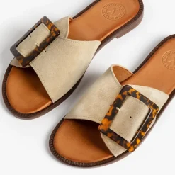 PENELOPE CHILVERS Biarritz Buckle Sandals in Camel