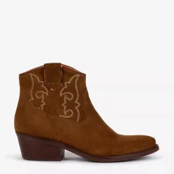 PENELOPE CHILVERS Cassidy Suede Embroidered Boots in Peat