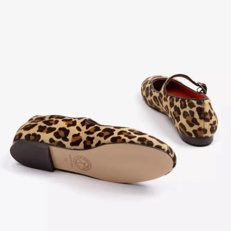 PENELOPE CHILVERS Fay Leopard Pony Mary Jane Shoes in Brown