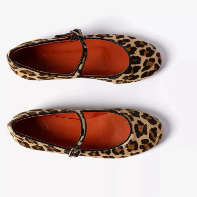 PENELOPE CHILVERS Fay Leopard Pony Mary Jane Shoes in Brown