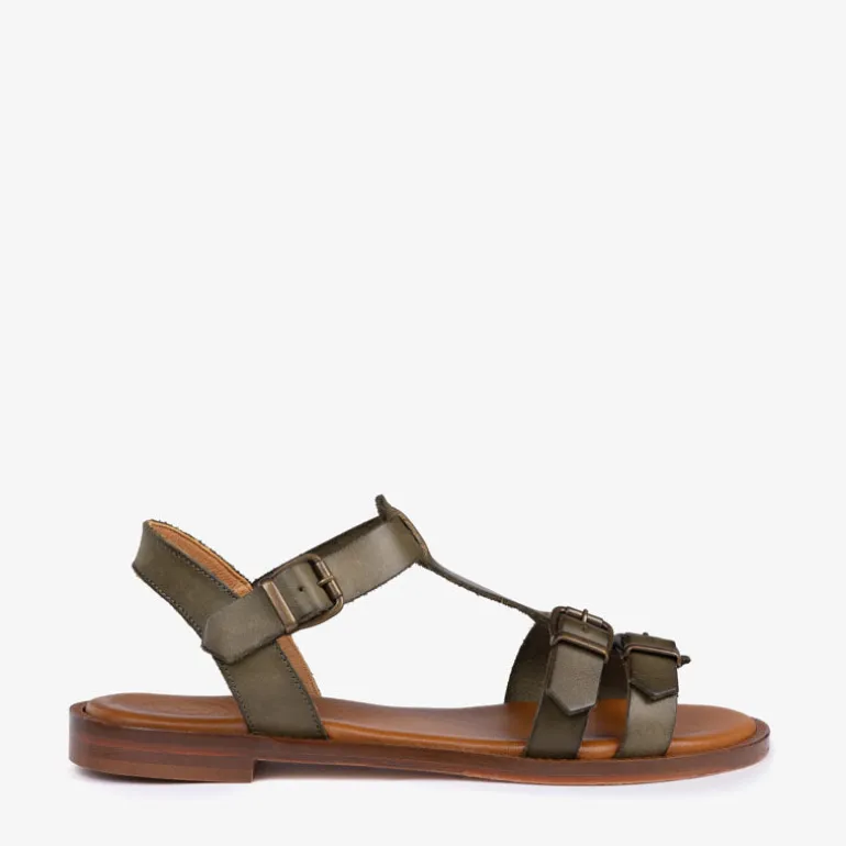 PENELOPE CHILVERS Granada Leather Sandal in Khaki