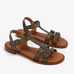PENELOPE CHILVERS Granada Leather Sandal in Khaki