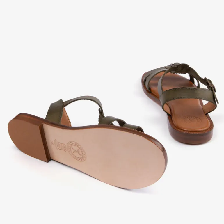 PENELOPE CHILVERS Granada Leather Sandal in Khaki
