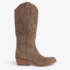 PENELOPE CHILVERS Jasmine Embroidered Cowboy Boots in Sesame