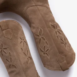 PENELOPE CHILVERS Jasmine Embroidered Cowboy Boots in Sesame
