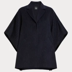 PERSONA BY MARINA RINALDI Perseo Double Faced Wool Cape in Ultramarine
