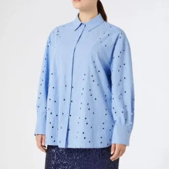 PERSONA BY MARINA RINALDI Grolla Shirt in Blue Lace