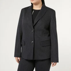 PERSONA BY MARINA RINALDI Nabil Milano Knit Fabric Blazer in Ultramari