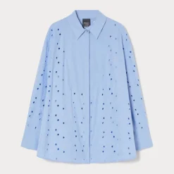 PERSONA BY MARINA RINALDI Grolla Shirt in Blue Lace