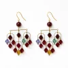 PHILIPPA KUNISCH Diamond Earrings in Red/Yellow/Lilac/Green