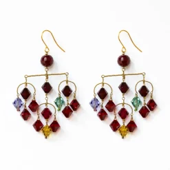 PHILIPPA KUNISCH Diamond Earrings in Red/Yellow/Lilac/Green