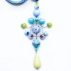 PHILIPPA KUNISCH Ribbon Gypsy Necklace in Pale Blue & Yellow with Mult