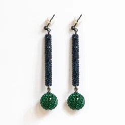 PHILIPPA KUNISCH Tube Earrings in Blue/Green