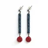 PHILIPPA KUNISCH Tube Earrings in Blue/Red