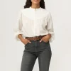 PIESZAK Wiona Bib Shirt in White
