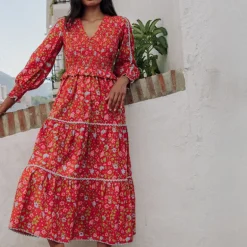 PINK CITY PRINTS Mia Dress in Poppy Meadow