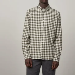 Pitt Shirt in Green & Natural | Collen & Clare