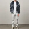 Pocket Woven Shirt in Grey & Navy | Collen & Clare