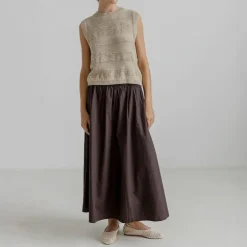 PROJECT AJ117 Aggie Summer Knit Vest in Sand