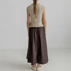 PROJECT AJ117 Aggie Summer Knit Vest in Sand