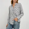 RAILS Milo L/S Shirt in Stone Flocked Daisies