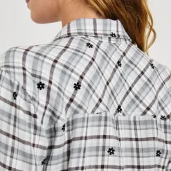 RAILS Milo L/S Shirt in Stone Flocked Daisies