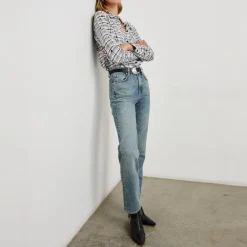 RAILS Milo L/S Shirt in Stone Flocked Daisies