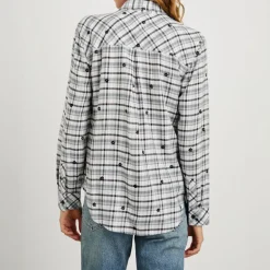 RAILS Milo L/S Shirt in Stone Flocked Daisies