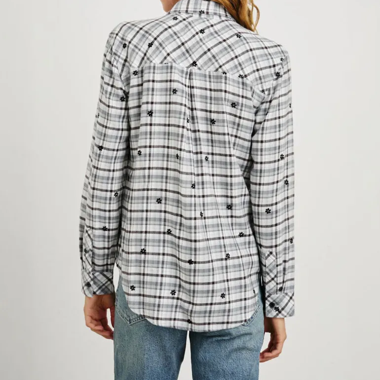 RAILS Milo L/S Shirt in Stone Flocked Daisies