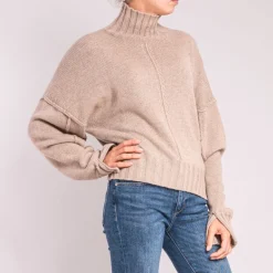 Reese High Neck Jumper in Sand Storm | Collen & Clare