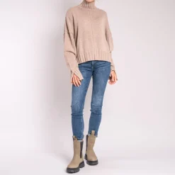 Reese High Neck Jumper in Sand Storm | Collen & Clare