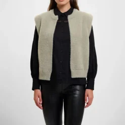 RINO & PELLE Elona Short Waistcoat in Dusty Khaki