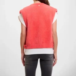 RINO & PELLE Elona Short Waistcoat in Hot Coral