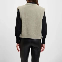 RINO & PELLE Elona Short Waistcoat in Dusty Khaki