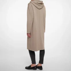 RINO & PELLE Invasion Long Hooded Coat in Dusty Khaki