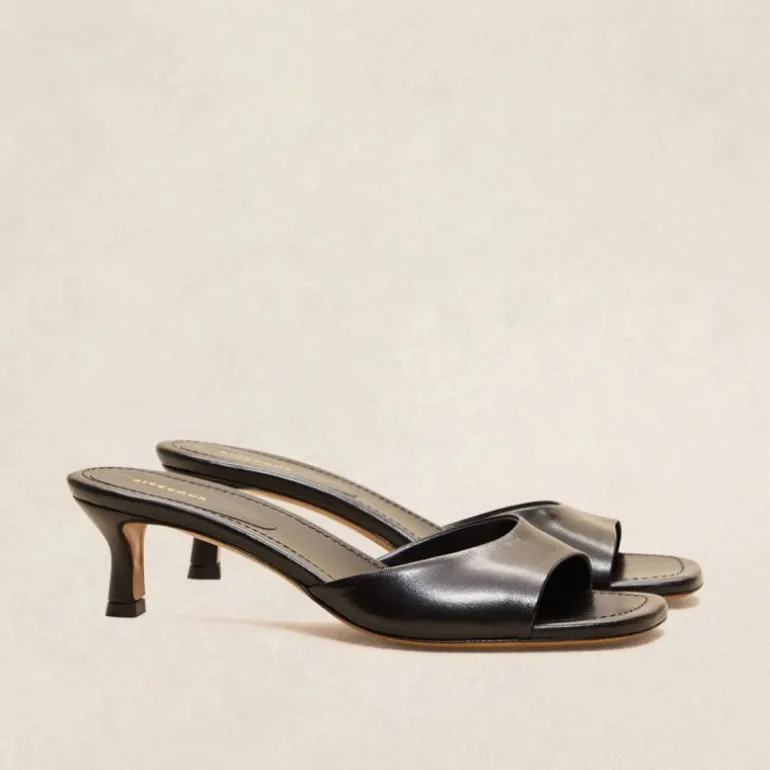 RIVECOUR Slingback 414 Patent Kitten Heel in Black