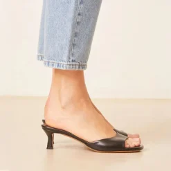 RIVECOUR Slingback 414 Patent Kitten Heel in Black